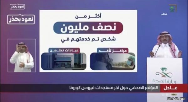 أكثر من نصف مليون شخص تم خدمتهم في مراكز تأكد وعيادات تطمن