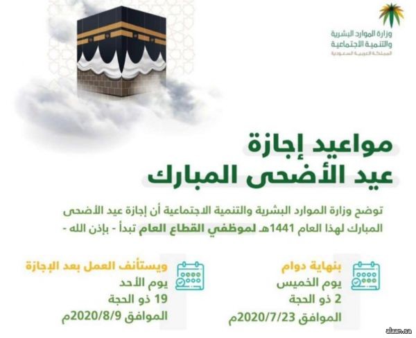 إجازة عيد الأضحى المبارك