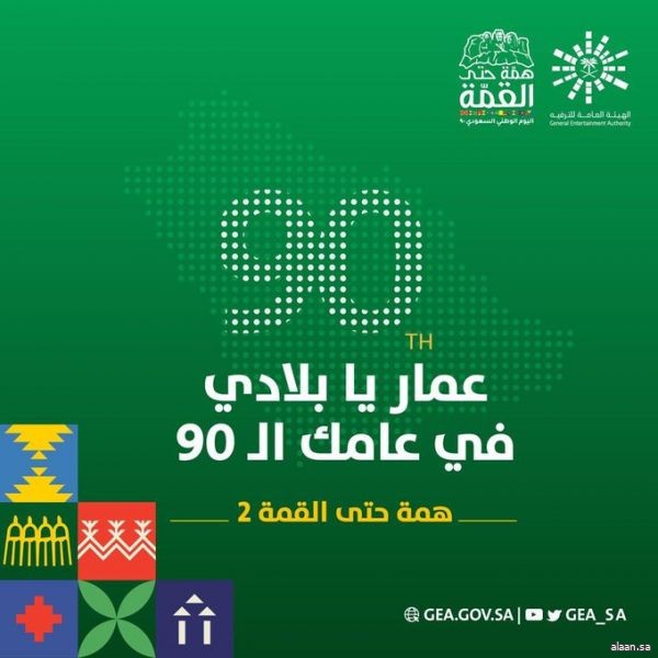 الهوية الخاصة باليوم الوطني السعودي الـ90