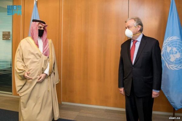 سمو وزير الخارجية يلتقي الأمين العام للأمم المتحدة