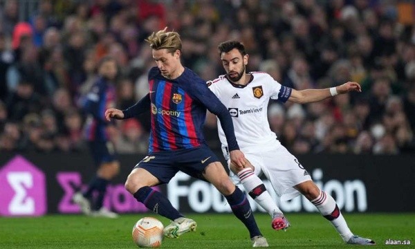 مانشستر يونايتد يُقصي ضيفه برشلونة من مسابقة الدوري الأوروبي 2-1