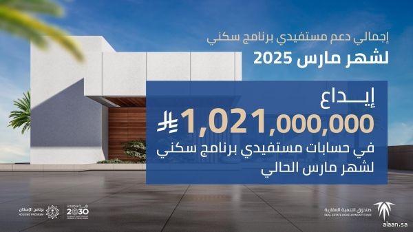 إيداع أكثر من مليار ريال في حسابات مستفيدي "سكني" لشهر أبريل