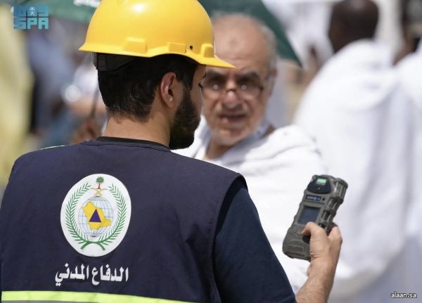 جهود متكاملة لقوات الدفاع المدني في يوم عرفة لضمان سلامة الحشود