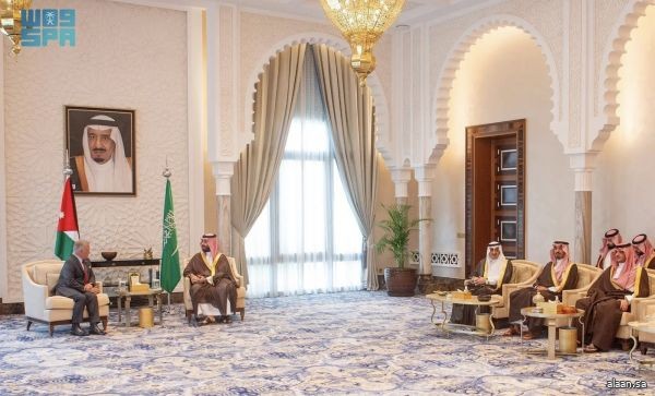 سمو ولي العهد يستقبل ملك الأردن ويستعرضان العلاقات الأخوية وعددًا من الموضوعات على الساحتين العربية والإسلامية