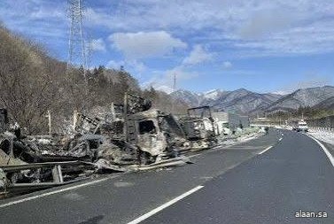 تصادم متسلسل في اليابان يشعل النيران ويخلّف مصابين