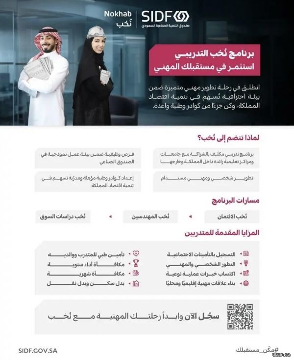 "الصندوق الصناعي" يعلن بدء التقديم على برنامج نُخب التدريبي المنتهي بالتوظيف