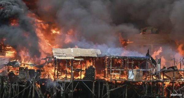 حريق في ولاية صباح الماليزية يُدمِّر 200 منزل ويشرد المئات