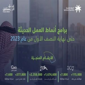 حتى نهاية النصف الأول من عام 2023  .. إصدار  2,358,000 وثيقة عمل حر في المملكة
