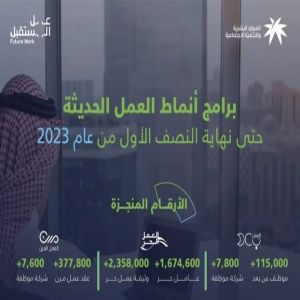 حتى نهاية النصف الأول من عام 2023 .. إصدار 2,358,000 وثيقة عمل حر في المملكة